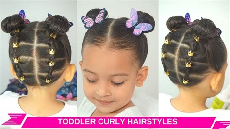 Here, front view hair should rest straight on either the right or left side of the head. TODDLER GIRL EASY CURLY/WAVY HAIRSTYLES | RUBBERBAND UPDO ...