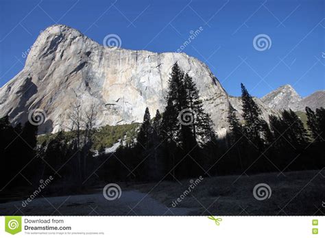 El Capitan Granite Cliff Face Yosemite National Park Stock Photo