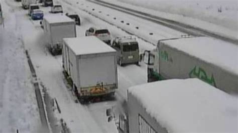 Heavy Snow In Japan Leaves Drivers Stranded Overnight