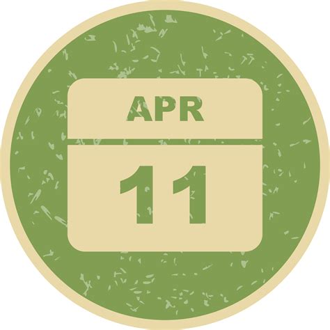 April 11th Date On A Single Day Calendar 508039 Vector Art At Vecteezy