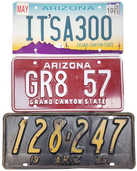 Lot 3pc Vintage Arizona License Plates 1929