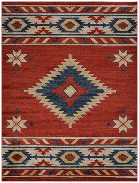 Nevita Collection Southwestern Native American Design Area Rug Rugs