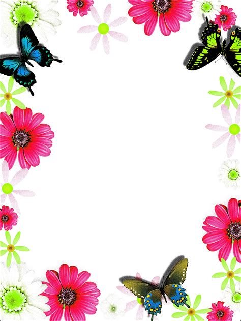 Free flower corner border templates including printable border paper and clip art versions. Colorful flower frame border - Photopublicdomain.com