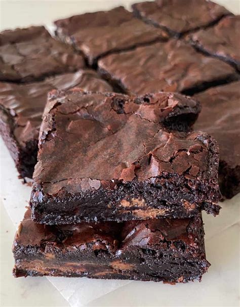 Fudgy Homemade Brownies Picky Palate Best Chewy Brownie Recipe