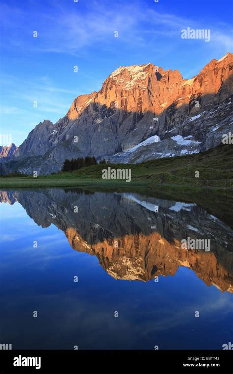 View From A Mountain Lake At The Alpine Pass Grosse Scheidegg At The