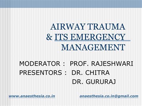 Ppt Airway Trauma And Its Emergency Management Powerpoint