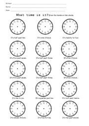 english worksheets  time worksheets page
