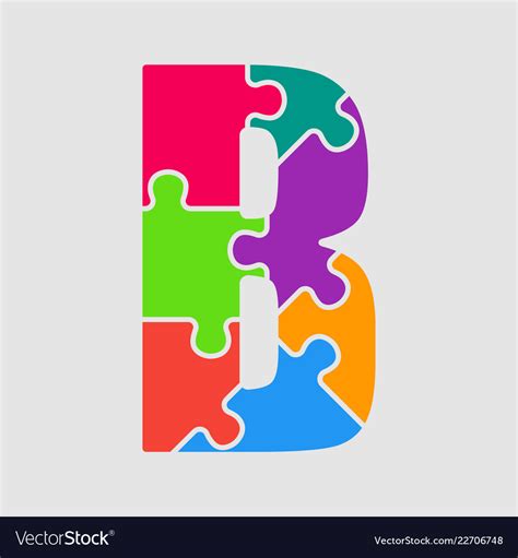 Puzzle Jigsaw Letter B Pieces Royalty Free Vector Image