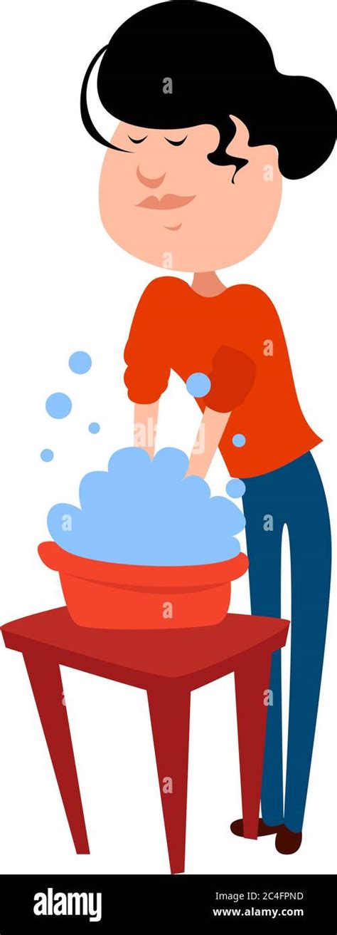 Woman Washing Hands Illustration Vector On White Background Stock Vector Image Art Alamy