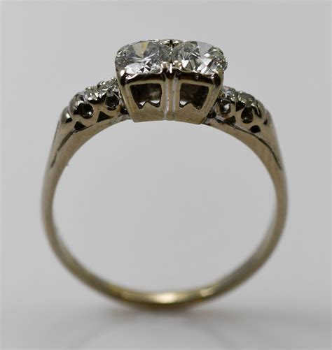 Ladies Vintage Diamond Ring In 14k White Gold 070tdw Size 85 Ebay