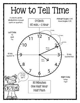 Example if it is between 3 and 4 it is 3 something oclock and so on. How to Tell Time Poster | Student, To tell and Hands