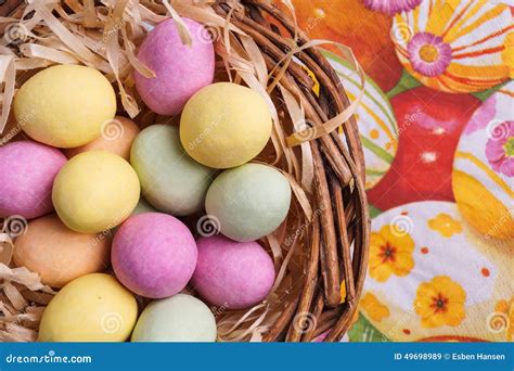 Easter Egg In Basket Stock Image Image Of Large Close 49698989