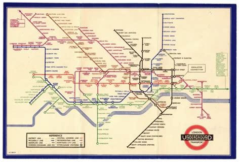 Original London Underground Railways Tube Map Harry Beck No Picclick Uk