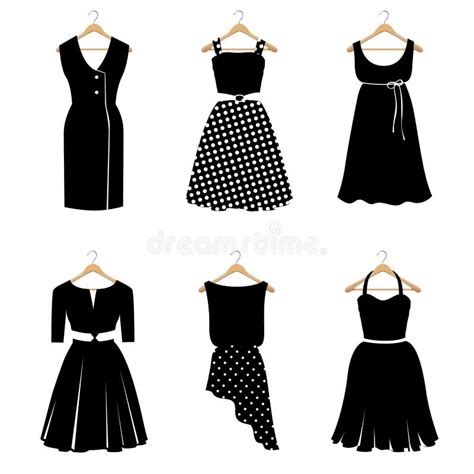 Set Little Black Dresses Stock Illustrations 129 Set Little Black