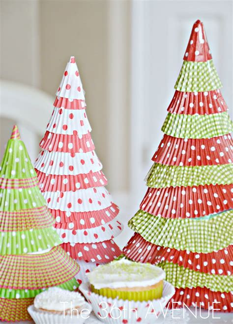 Make Cupcake Liner Christmas Trees Holiday Tutorial Tatertots