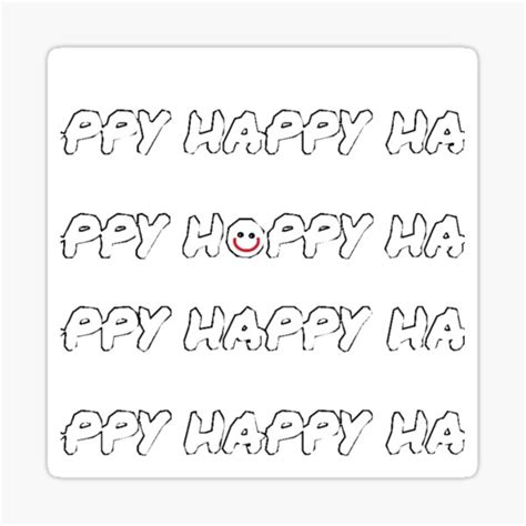 Happy Lettering With Small Smiley Face Smile Black On White