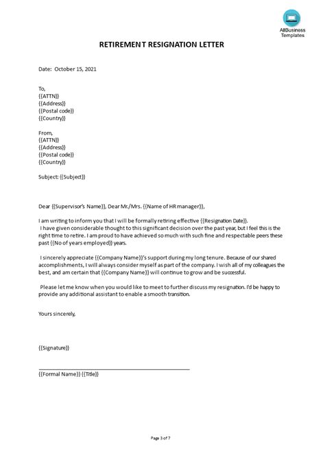 Thoughtful Retirement Resignation Letter Templates At