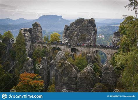 The Bastei Stone Bridge In The Saxon Switzerland National