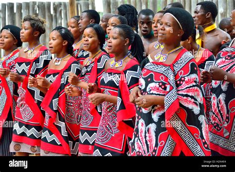 Swazi Traditionnel Affichage Danse Par La Troupe à Mantenga Cultural