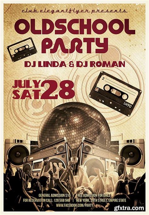 Oldschool Party Flyer Psd Template Facebook Cover Gfxtra