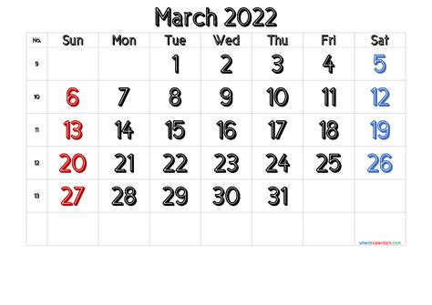 Free Printable March 2022 Calendars Pdf And Image