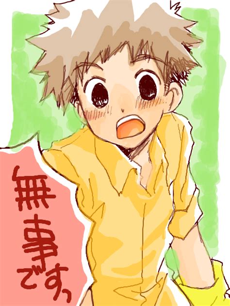 Izumi Koshiro Digimon Translation Request Babe Black Eyes Brown Hair Male Focus Short