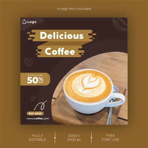 Premium Vector Coffee Instagram Post Template