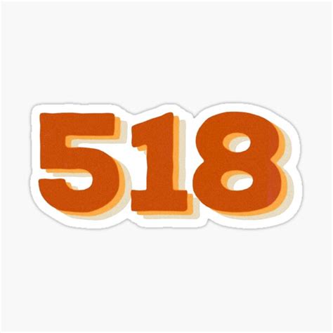 518 Upstate Ny Area Code Sticker Sticker For Sale By Emilyspencer