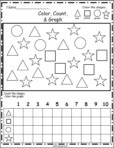 Free Shapes Graph Color Count Graph Line Graph Worksheets Graphing