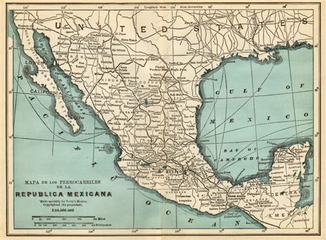 Mexican Railways Mapa De Los Ferrocarriles De La Republica Mexicana