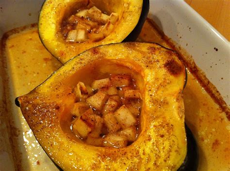 Roasted Acorn Squash Stuffed With Apples Recipe Recipes Acorn