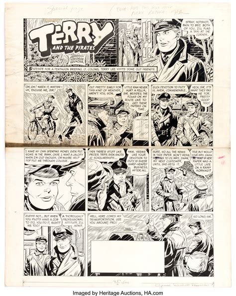 George Wunder Terry And The Pirates Sunday Comic Strip Original Art