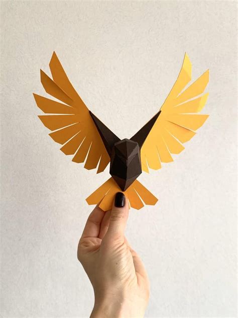 Sparrow Make Your Own Low Poly Bird On Fly Geometric Bird Paper