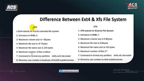 Difference Between Ext4 And Xfs File System Lec 7 Youtube