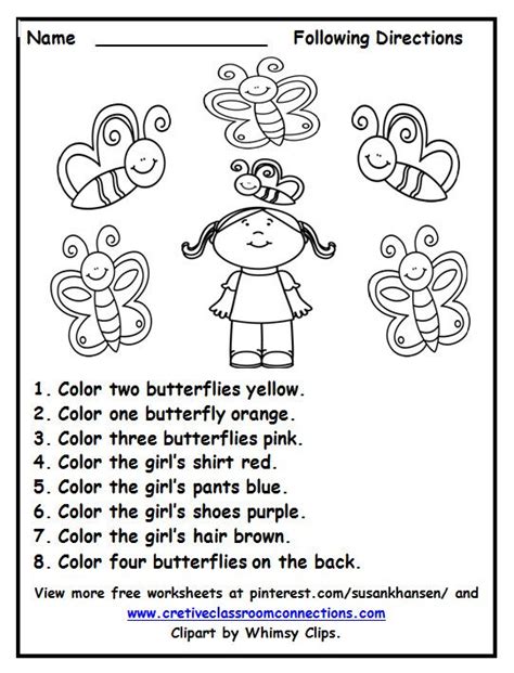 Follow The Directions Worksheets