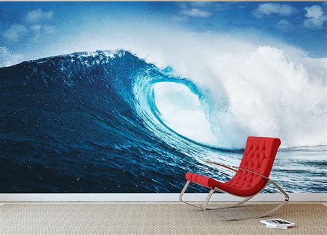 Blue Ocean Wave Epic Surf Wall Mural Wallpaper Canvas Art Rocks