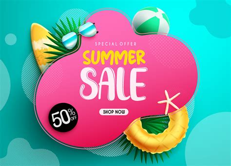 Summer Sale Vector Banner Design Summer Sale Text In Special Price