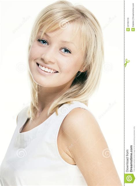 Beautiful Girl With Perfect Skin Blond Hair Stock Photo
