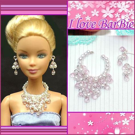 Barbie Doll Jewelry Set Barbie Necklace And Earring By Sinogem 399