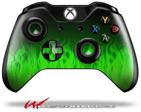 Fire Green Decal Style Skin Fits Microsoft Xbox One Wireless