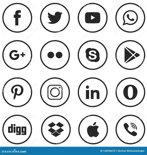 Social Media Networking Sign Logos Editorial Stock Image Illustration