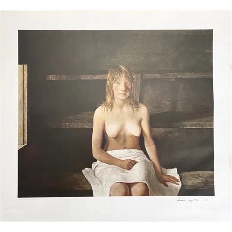 Andrew Wyeth S The Sauna Nude Portrait Signed Collotype Numbered