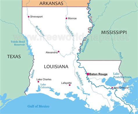 Louisiana Map Usa Iucn Water