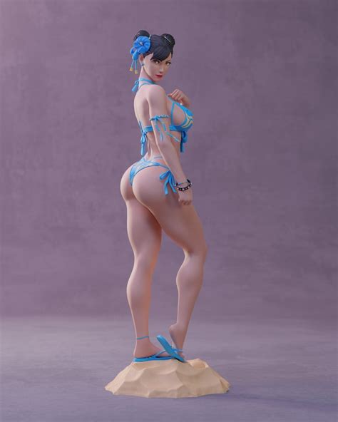 Chun Li Bikini Street Fighter Statue Figure 3d Printer 3d Etsy