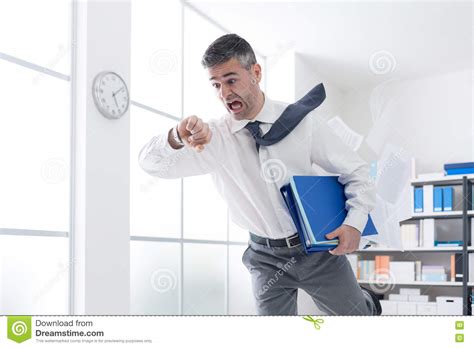 Businessman In A Hurry Checking Time Stock Photo Image Of Delay