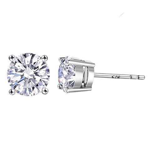 Buy Large CZ Fake Diamond Stud Earrings 18K Rose Gold Plated Cubic