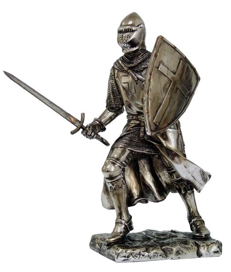 Crusader Knight Battle Ready Statue