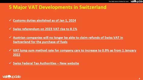 5 And More Major Vat Developments In Switzerland Vatupdate
