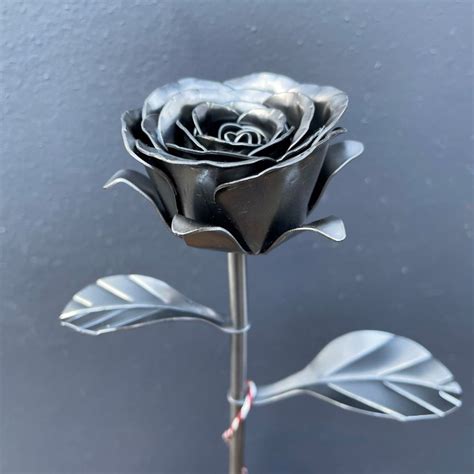 Steel Anniversary Rose Metal Rose