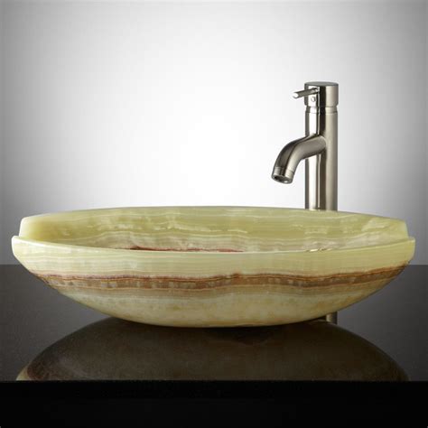 Green onyx wash basin vessel sink in light green snk ov lg s green onyx tyre shaped vessels sinks marble sink granite natural stone green onyx contemporary round vessel. Gharabawi Green Onyx Vessel Sink - Contemporary - Bathroom ...